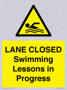 LANE CLOSED Swimming Lessons in Progress